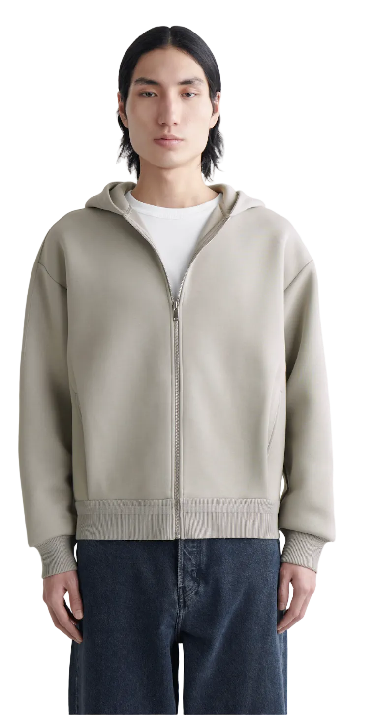 cos - COTTON-PIQUÉ ZIP-UP HOODIE