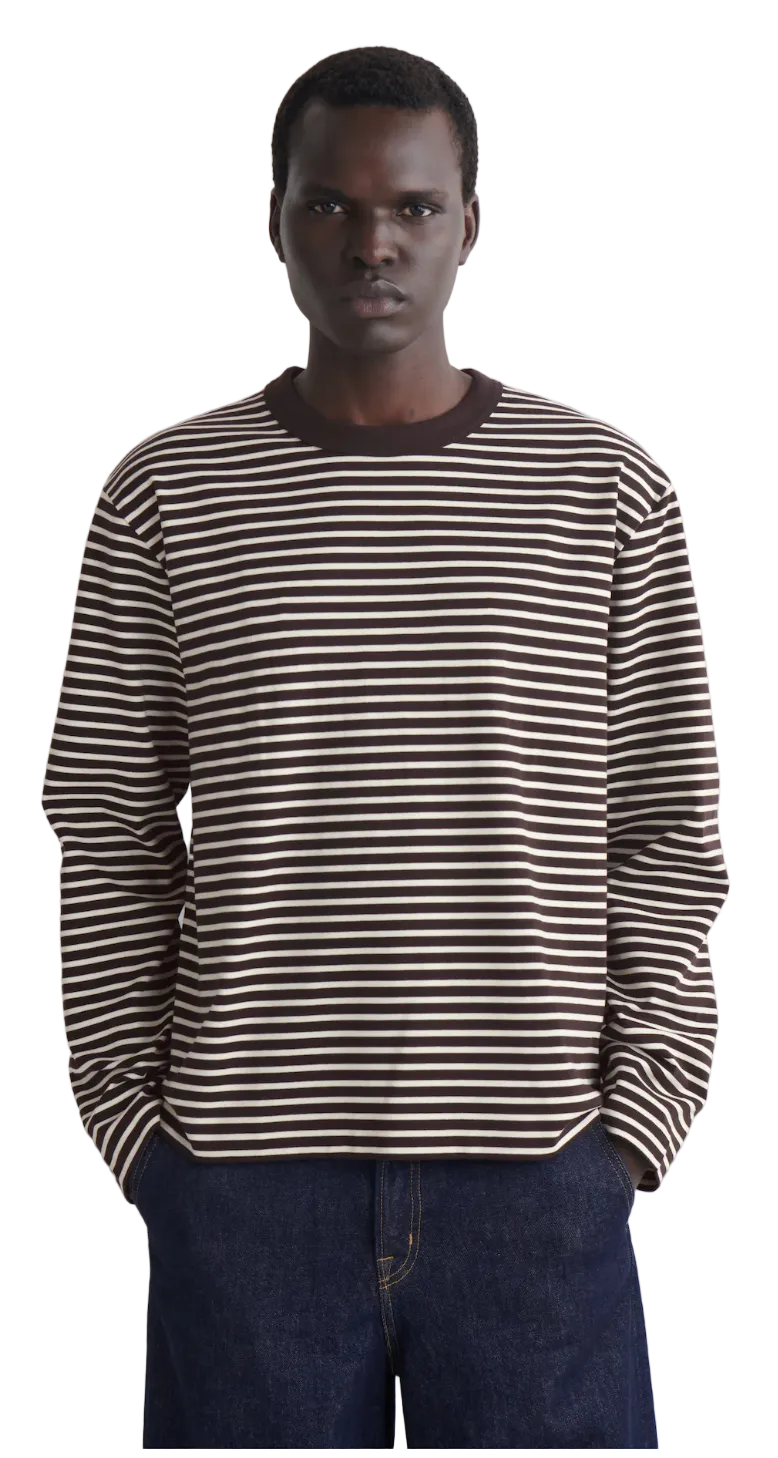 cos - RELAXED JERSEY INTERLOCK LONG-SLEEVED T-SHIRT
