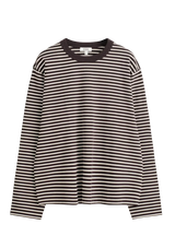 cos - RELAXED JERSEY INTERLOCK LONG-SLEEVED T-SHIRT